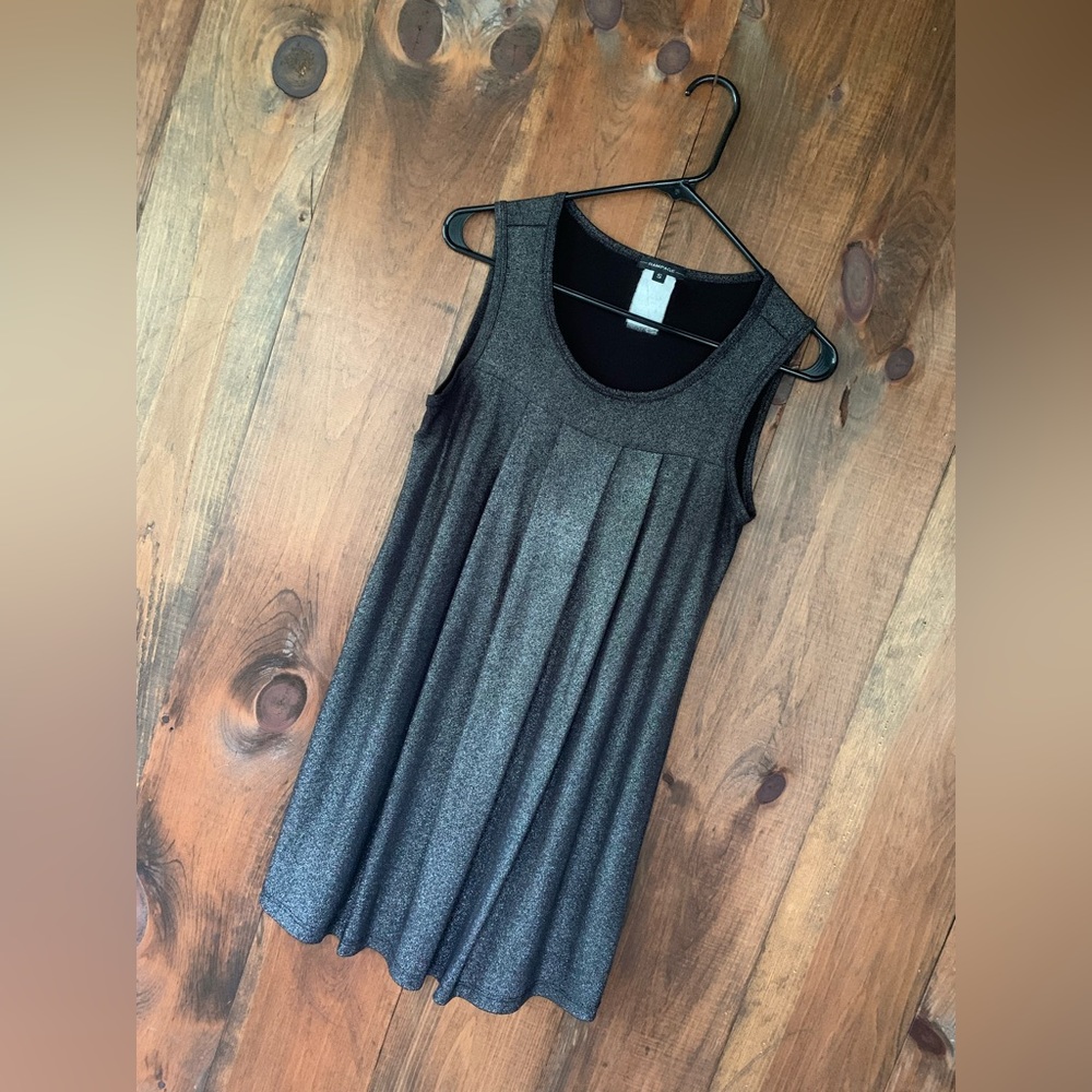 Black metallic tunic top